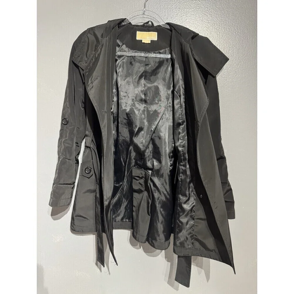 Michael Kors Trench COAT Black Double Breasted SZ XS